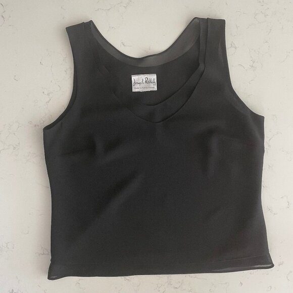 Joseph Ribkoff V Nk Double Layer Classic Tank Top Black Sz OS No Size/Fabric Tag - Picture 1 of 9
